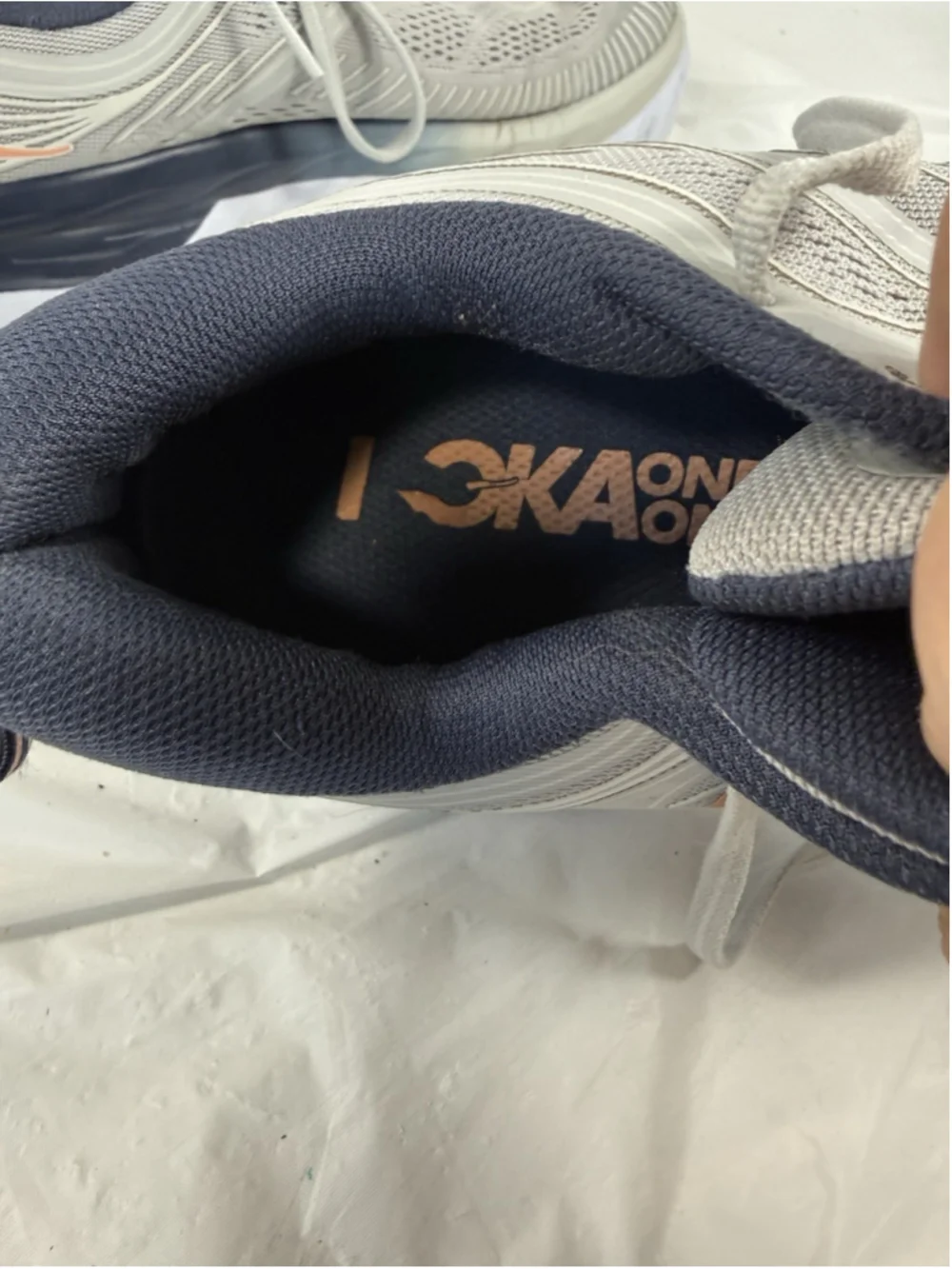 Hoka One One Bondi 7 Sneakers Womens Running Shoes Lunar Rock Blue Size 8D